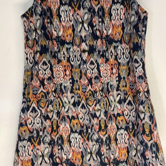 GARNET HILL Linen Fringe-Hem A-Line Shift Dress in Batik 46551 Womens Size 0 - Picture 3 of 16